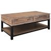 U-style Lift Top Coffee Table with Inner Storage Space and Shelf (As same As WF198291AAN)