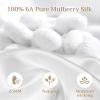 Lacette Silk Pillowcase 2 Pack for Hair and Skin, 100% Mulberry Silk, Double-Sided Silk Pillow Cases with Hidden Zipper (white, Standard size 20" x 26