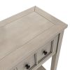 TREXM Rustic Entryway Console Table, 60" Long Sofa Table with two Different Size Drawers and Bottom Shelf for Storage (Gray Wash)