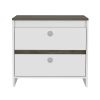 Marion 2-Drawer Nightstand White and Dark Brown