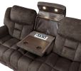 Transitional Dual-Power Leather Loveseat - Reclining Seats, Top Grain Leather, High-Leg Design - Compact and Comfortable