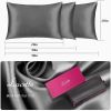 Lacette Silk Pillowcase 2 Pack for Hair and Skin, 100% Mulberry Silk, Double-Sided Silk Pillow Cases with Hidden Zipper (Deep Gray, standard Size: 20"