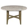 ACME Karsen DINING TABLE W/MARBLE TOP Marble Top & Rustic Oak Finish DN01449