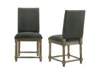 Everton Set of 2 Gray Fabric Dining Chair with Nailhead Trim