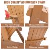 TALE Adirondack Chair Backyard Outdoor Furniture Painted Seating with Cup Holder Plastic Wood for Lawn Patio Deck Garden Porch Lawn Furniture Chairs B