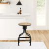 Vintage Metal Frame Swivel Counter Bar Stool with Round Seat, Brown and Black