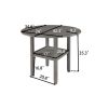 TOPMAX Farmhouse Round Counter Height Kitchen Dining Table with Drop Leaf and One Shelf for Small Places, Gray