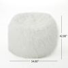 Akira Modern Glam Faux Fur 5 Foot Bean Bag, White