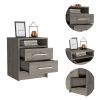 Rowley 2-Drawer 1-Shelf Rectangle Nightstand Light Grey