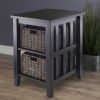 Morris Side Table with 2 Foldable Baskets