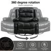 Massage Swivel Rocker Recliner Chair with Vibration Massage and Heat Ergonomic Lounge Chair for Living Room with Rocking Function and Side Pocket 2 Cu