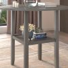 TOPMAX Farmhouse Round Counter Height Kitchen Dining Table with Drop Leaf and One Shelf for Small Places, Gray