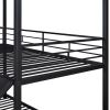 Twin Over Twin Metal Bunk Bed ,Metal Housebed With Slide,Three Colors Available.(Black with Black Slide)(OLD SKU :LP000095AAB)