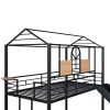 Twin Over Twin Metal Bunk Bed ,Metal Housebed With Slide,Three Colors Available.(Black with Black Slide)(OLD SKU :LP000095AAB)