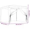 Party Tent with 4 Mesh Sidewalls Blue 9.8'x9.8' HDPE