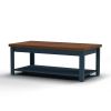 Bridgevine Home 48" Fully Assembled Blue and Brown Solid Wood Coffee Table