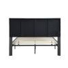 Queen Size Upholstered Platform Bed Frame with Headboard;  Strong Wood Slat Support;  Mattress Foundation;  No Box Spring Needed;  Easy Assembly;  Gra