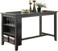 Modern Casual 1pc Counter Height High Dining Table w Storage Shelves Gray Finish Wooden Kitchen Breakfast Table Dining Room Furniture