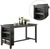 Modern Casual 1pc Counter Height High Dining Table w Storage Shelves Gray Finish Wooden Kitchen Breakfast Table Dining Room Furniture