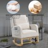 [Video] Welike 27.5 "W Modern Accent High Back Living Room Casual Armchair Rocker with One Lumbar Pillow, Two Side Pockets.