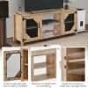 Modern TV Stand for 65'' TV with Large Storage Space, 3 Levels Adjustable shelves, Magnetic Cabinet Door, Entertainment Center for Living Room, Bedroo