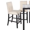 5 Piece Counter Height Faux Marble Modern Dining Set with Matching Chairs and Marble Veneer for Home