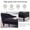 58" Velvet Chaise Lounge; Button Tufted Right Arm Facing Lounge Chair with Nailhead Trim & Solid Wood Legs for Living Room or Office;  Sleeper Lounge