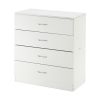 MDF Wood Simple 4-Drawer Dresser White