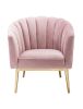 Colla Accent Chair in Blush Pink Velvet & Gold