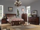 Traditional Formal Look Cherry Finish 1pc Nightstand Storage Space Bedside Table Plywood Veneer Bedroom Furniture