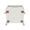 Manhattan Comfort Rockefeller 1.0 Mid-Century- Modern Nightstand with 1-Drawer in Off White