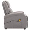 Massage Recliner Light Gray Fabric