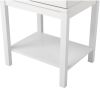 FCH 40*35*56cm Density Board Spray Paint Smoked Mirror Single Carved Bedside Table White