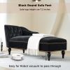 58" Velvet Chaise Lounge; Button Tufted Right Arm Facing Lounge Chair with Nailhead Trim & Solid Wood Legs for Living Room or Office;  Sleeper Lounge