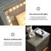 Nightstand with LED Strip Lights, Modern Bed Side Table with 2 Drawers, End Table for Living Room, Bedroom, Hallway, Grey