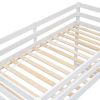 Twin Loft Bed with Platform, ladder,White