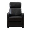 Push Recliner for the Elderly with Massage Therapy and Heat, Simple Pushback, Small Sofa Suitable for Living Room& Bed Room, with PU Leather Lusture,B