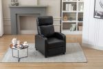 Push Recliner for the Elderly with Massage Therapy and Heat, Simple Pushback, Small Sofa Suitable for Living Room& Bed Room, with PU Leather Lusture,B