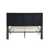 Full Size Upholstered Platform Bed Frame with Headboard;  Strong Wood Slat Support;  Mattress Foundation;  No Box Spring Needed;  Easy Assembly;  Gray