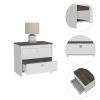 Marion 2-Drawer Nightstand White and Dark Brown