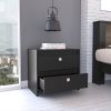 Heritage Rectangle 2-Drawer Nightstand Black Wengue