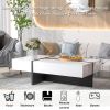 Contemporary Rectangle Design Living Room Furniture, Modern High Gloss Surface Cocktail Table, Center Table for Sofa or Upholstered Chairs, 45.2*25.5*