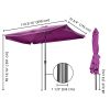 2Mx3M Aluminum Patio Umbrella Fuchsia