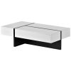 Contemporary Rectangle Design Living Room Furniture, Modern High Gloss Surface Cocktail Table, Center Table for Sofa or Upholstered Chairs, 45.2*25.5*