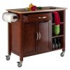 Mabel Kitchen Cart Walnut/Natural