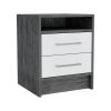 Rowley 2-Drawer 1-Shelf Rectangle Nightstand Smokey Oak and White