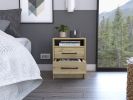 Rowley 2-Drawer 1-Shelf Rectangle Nightstand Light Oak