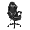 YSSOA Racing Video Backrest and Seat Height Recliner Gaming Office High Back Computer Ergonomic Adjustable Swivel Chair, With footrest, Black/Grey