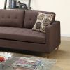 Chocolate Polyfiber Sectional Sofa Living Room Furniture Reversible Chaise Couch Pillows Tufted Back Modular Sectionals