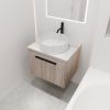 24 " Modern Design Float Bathroom Vanity With Ceramic Basin Set;  Wall Mounted White Oak Vanity With Soft Close Door; KD-Packing;  KD-Packing;  2 Piec